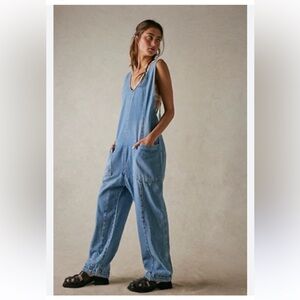 We The Free Soft Blue Denim Top